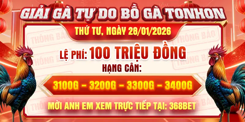 Giải gà tự do bồ Tonhon ngày 28/01/2026